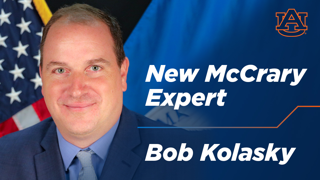 Bob Kolasky, New, McCrary Institute Expert, Auburn University